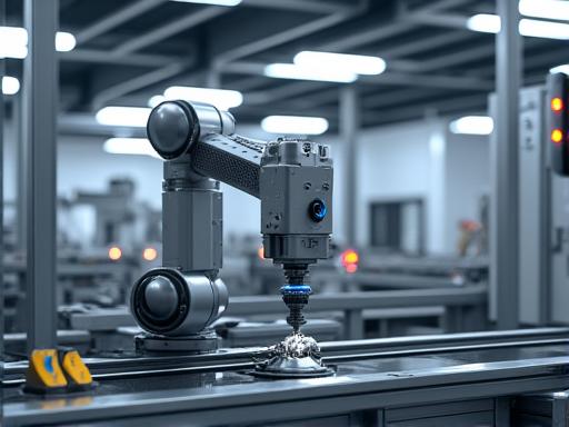 Bras robotique dans une usine moderne utilisant des capteurs avancés